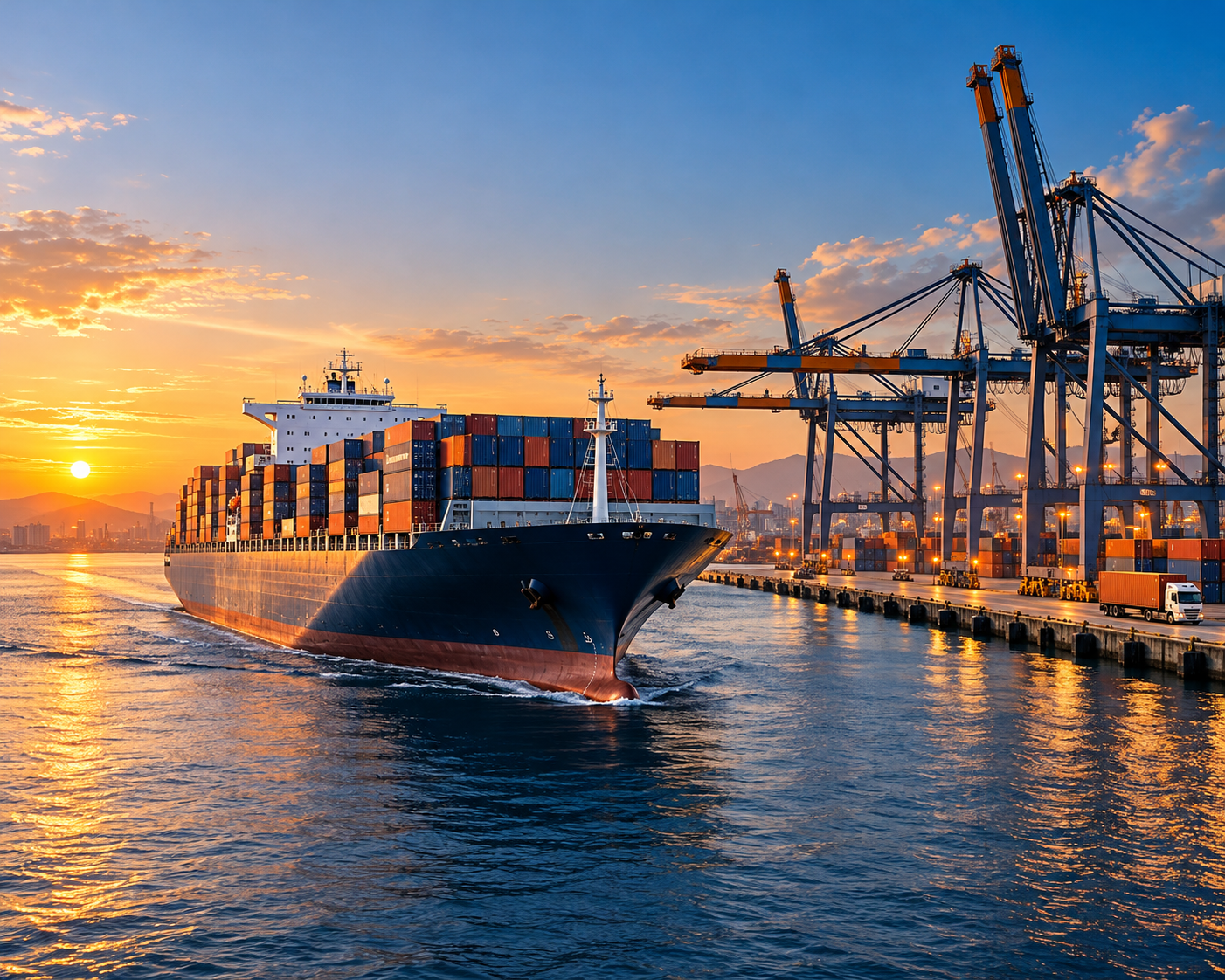 Container vessel at a Gulf of Guinea port